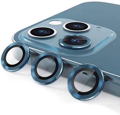 RADHYA Camera Lens Protector for Apple iPhone 12 Pro Max Blue Camera Lance With Inbuilt Tempered Glass Aluminium Alloy Metal Ring Scratch proof Very Easy To Install With Ultra Protection
