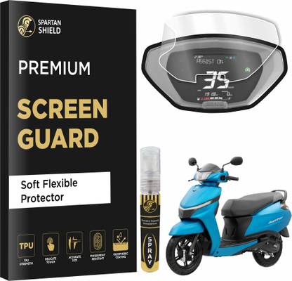 spartan shield Screen Guard for TVS JUPITER 113 with Button, SMARTXONNECT Disc & Drum Scooter, Anti Fingerprint, Scratch Resistant, TFT Meter Display Console Protector Accessory 2024 [Not Tempered Glass]