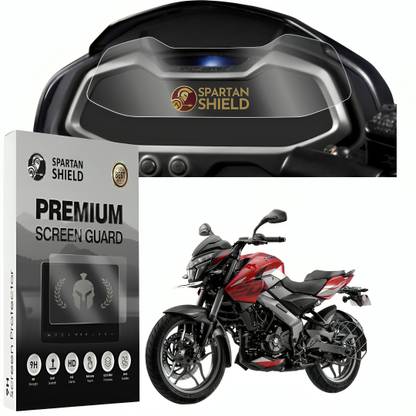 spartan shield Screen Guard for New BAJAJ PULSAR NS200 2024 || 9H Instrument Cluster Protector || NS 200 Bike Display Console Accessory | Scratch Cover 200NS [Not Tempered Glass]