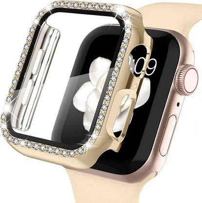 KAZUKI Screen Guard for 45mm Apple iWatch Series 8 & 7 (45mm) Bling Crystal Diamond Rhinestone Case (Black)