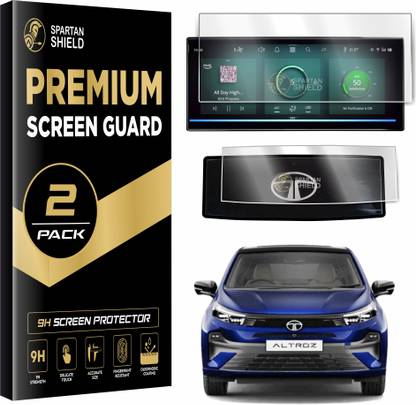 spartan shield Screen Guard for TATA ALTROZ 2025 || CREATIVE | ACCOMPLISHED S | ACCOMPLISHED+S || 10.25 Inch [Thin Corners] Infotainment + Smart Digital Steering Cluster Protector || Anti Scratch || All New TataAltroz Feel Special Edition Car Display Accessories [NOT TEMPERED GLASS]