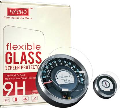 MACHO - YOUR TRUST IS OUR MOTTO Screen Guard for Royal Enfield Meteor 350 / Scram 411 / Hunter 350, Unbreakable Glossy Finished Screen Protector Screen Guard