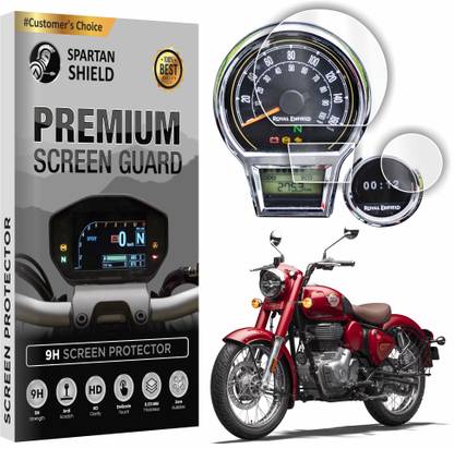 spartan shield Screen Guard for NEW ROYAL ENFIELD CLASSIC 350 [with Tripper Navigation Screen] - 4 nch Instrument Cluster Guard || Water Resistant || Classic350 TFT Display Cluster Accessory 2024 [Not Tempered Glass]