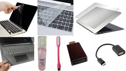 ANJO Screen Guard for 14 inch Laptop with Back Side & Touchpad Lamination, Keyguard, Gadgets Cleaner, LED & OTG (8 in 1 Combo)