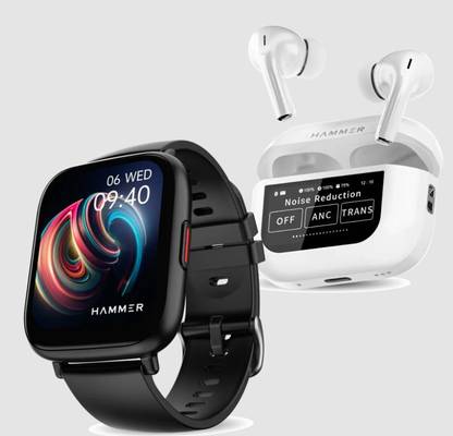 TIMEZEK Screen Guard for TIMEZEK WearPods Smartwatch with Wireless Earbuds, GPS Fitness Tracker, Music Storage, Heart Rate, Always-on HD Display, Best Headphones & Smart Watch in one Gift (Black Commando)