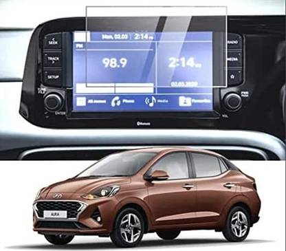 Grip Gaurd Impossible Screen Guard for Dashboard System Guard of Hyundai Aura (Glossy Finish) Car Music system (Pack of 1)