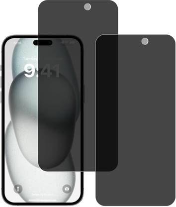 Vaku Luxos Screen Guard for Privacy Tempered Glass Screen Protector Guard for iPhone 15 Pro Max Anti-Spy Bubble Free Scratch Resistance with Edge to Edge Protection Easy Installation