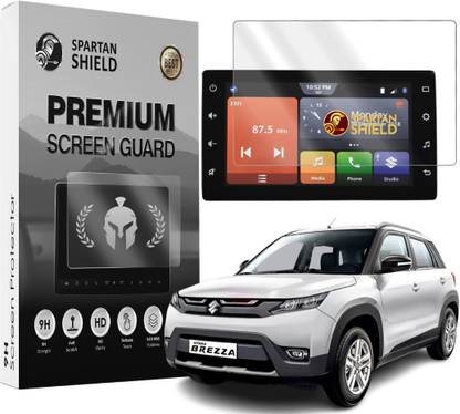 spartan shield Screen Guard for Maruti Suzuki BREZZA 2022 VXI ZXI 7 INCH || Music Infotainment System Display Protector || GPS Navigation Touch Screen Accessory [Not Tempered Glass] (7 Inch)