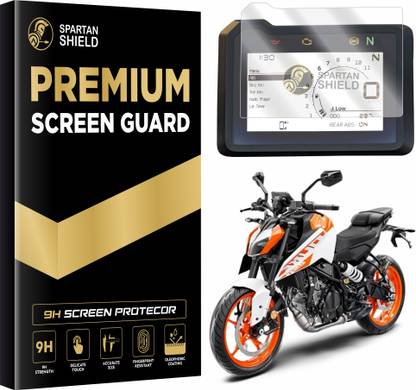 spartan shield Screen Guard for KTM 250 DUKE Facelift Bike 5 Inch BLACK & WHITE LCD Instrument Cluster | Scratch Resistant | Digital Meter Accessory | 9H Display Protector [Not Tempered Glass]