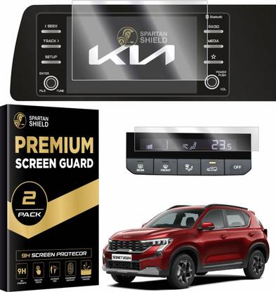 spartan shield Screen Guard for NEW KIA SONET 2024 FACELIFT 8 INCH INFOTAINMENT | HTK HTK PLUS HTX TOUCHSCREEN Display Protector | 9H Car Music System Accessory [Not Tempered Glass]