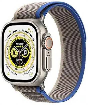 SOLOLINK Screen Guard for Apple Watch Ultra [GPS + Cellular 49 mm] smart watch w/Rugged Titanium Case & Blue/Grey Trail Loop - S/M. Fitness Tracker, Precision GPS, Action Button, Extra-Long BatteryLife, Brighter Retina Display
