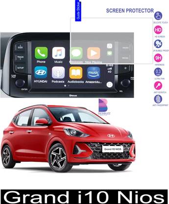 DESIBUZZ Screen Guard for HYUNDAI Grand i10 Nios Car Infotainment System Screen Guard, Hammer Proof,Unbreakable,9H Nano FlexiGlass