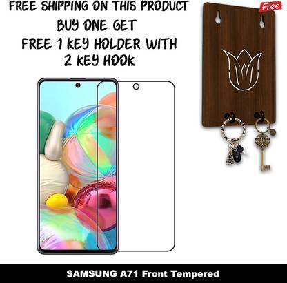 KOISTON Screen Guard for SAMSUNG GALAXY A71 And Free 1 Key Holder With 2 Key Hook H001-D1