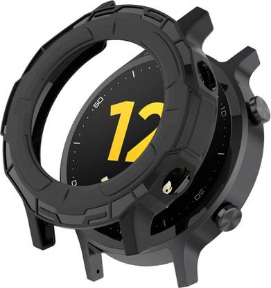 KAZUKI Screen Guard for Realme watch S RMA207 Armor Hollow TPU Watch Case (Black)