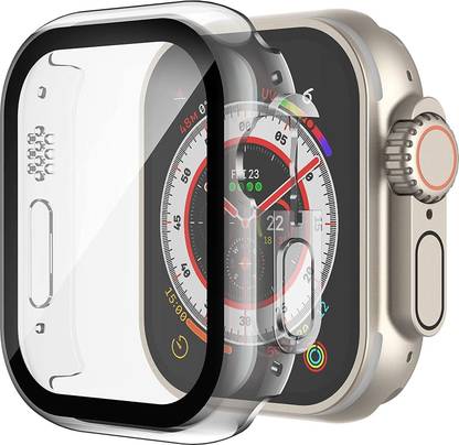 TSHIENTT Front and Back Tempered Glass for Case for Apple Watch Ultra (2022) / Ultra 2 (2023) 49MM - Clear