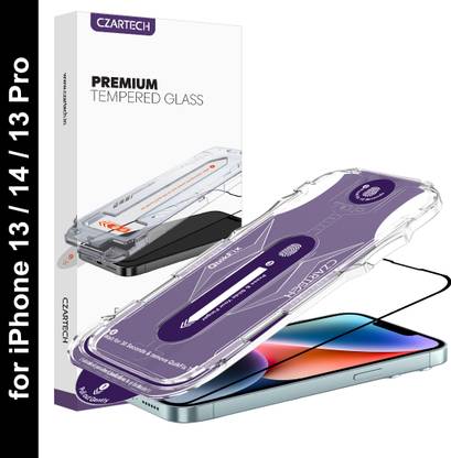 CZARTECH Tempered Glass Guard for Apple iPhone 13, Apple iPhone 13 Pro, Apple iPhone 14, iPhone 13,iPhone 13 Pro,iPhone 14,iPhone 16e