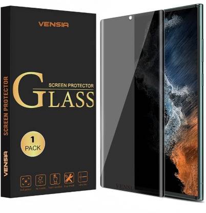 Vensia Tempered Glass Guard for Vivo V27/V27 Pro (6.78 inch) Anti-Spy, 9H Hardness, Full Coverage, Fingerprint Working Curved UV Privacy Tempered Glass