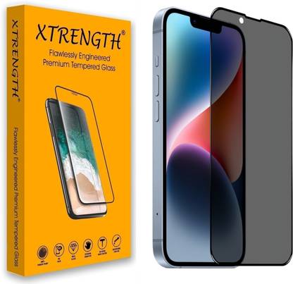 XTRENGTH Tempered Glass Guard for Apple iPhone 13, iPhone 14, iPhone 13 Pro, iPhone 16e, Apple iPhone 13, Apple iPhone 14, Privacy / Anti-Spy Screen Guard / Screen Protector, with Easy Installation Kit