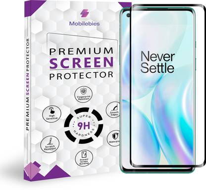 Mobliebies Tempered Glass Guard for Oneplus 8 5G Full Glue Curved Screen Protector - ( Non-UV Glass )