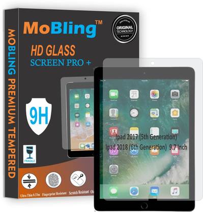 Mobling Tempered Glass Guard for iPad 5th Generation 9.7, iPad 9.7 (2017) / iPad 9.7 (2018) (A1823/A1822)