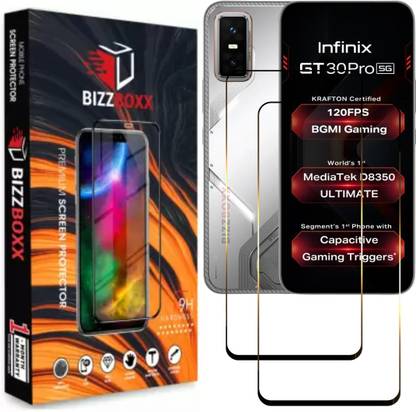 BizzBoxx Edge To Edge Screen Guard for Infinix GT 30 Pro 5G+, Infinix GT 30 Pro, Infinix GT30 Pro, GT 30 Pro, Precise Curved Edges, Scratch Guard, temper glass guard, screen guard, 6.78 Inch With Installation Kit