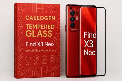 CASEOGEN Tempered Glass Guard for Oppo Find X3 Neo 5G Tempered Glass Screen Protector for Mobile – 9H Hardness, Anti-Fingerprint, Easy Installation, Full Coverage, Scratch Resistant