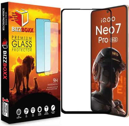 BizzBoxx Tempered Glass Guard for iQOO Neo 7 Pro 5G, iQOO Neo 7 5G, iQOO 10 5G, iQOO 11 5G, iQOO 9T 5G, Ultra Clear finish