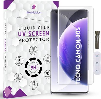 Mobilebies Tempered Glass Guard for Tecno Camon 30s Advanced HD+ UV Glass Screen Protector Guard with Easy Installation Kit