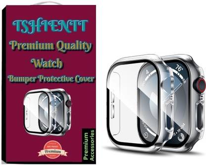 TSHIENTT Edge To Edge Tempered Glass for Hard PC Case Compatible with Apple Watch Series 10, 42mm, with Tempered Glass Screen Protector, Protective Cover for Apple Watch 42mm Series 10 ( watch not included)