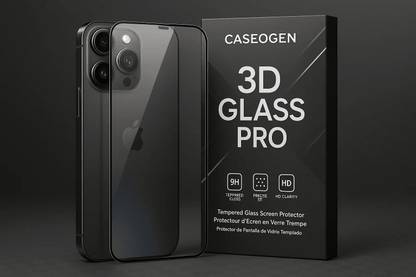CASEOGEN Tempered Glass Guard for iPhone 16 Pro Max 5G Premium Tempered Glass Screen Protector – OG Clear Glass, Aluminate Glass, 9H Hardness, Anti-Scratch, Easy Installation (Pack of 1)