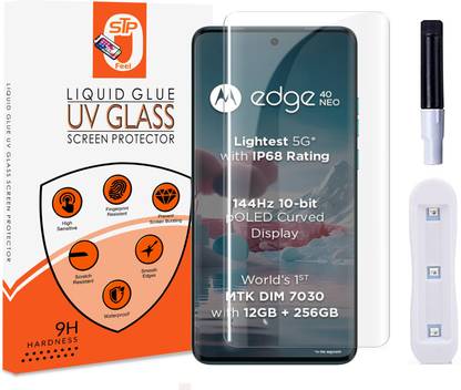 STP FEEL Tempered Glass Guard for Moto Edge 40 Neo, Moto Edge 30 Fusion, Motorola Edge 40 Premium Border Less UV Full Protection Screen Tempered With Installation Kit