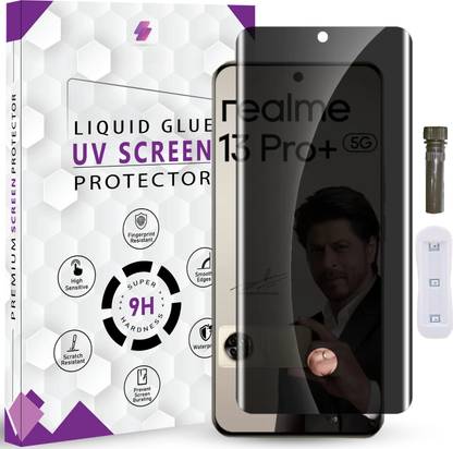 Qoisa Tempered Glass Guard for Realme 13 Pro Plus Advanced HD+ UV Privacy Screen Protector Guard | Edge to Edge Protection | Easy Installation Kit