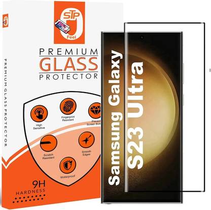 STP FEEL Tempered Glass Guard for Samsung Galaxy S23 Ultra Advanced Black Border Screen Protector