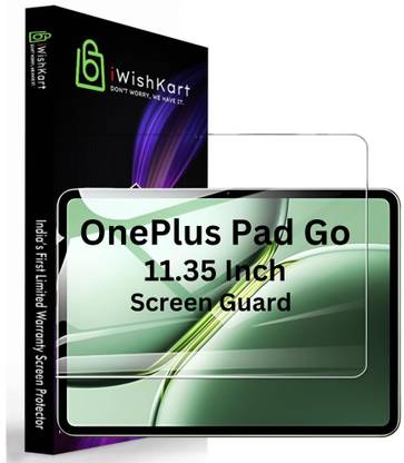 iWishKart Edge To Edge Screen Guard for OnePlus Pad Go 11.35 Inch, Military grade Edge to Edge Premium gorilla temper / tg black glass screenguard with Self Installation Guide - Wet & Dry wipes, Dust Absorber [With Warranty] tab / tablet ka gilas cover