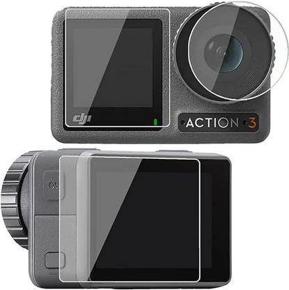 YOUTH MOBI Tempered Glass Guard for 3 in 1 Screen Guard Protector for DJI Osmo Action 3/4 (Action Camera) with Full Screen Coverage & Easy Installation Kit (3 P'cs Set)