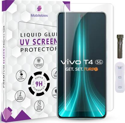 Mobilebies Tempered Glass Guard for Vivo T4 5G Advanced HD+ UV Glass Screen Protector Guard with Easy Installation Kit