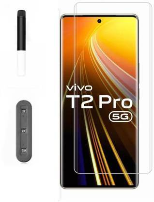 GORILLA FIVE FLEXII Tempered Glass Guard for Premium Vivo T2 Pro UV Tempered Glass Bubble-Free Installation Kit