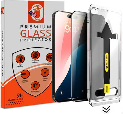 STP FEEL Tempered Glass Guard for iPhone 16 Pro Max 5G EZEE Privacy Tempered Glass Screen Protector Guard Anti-Spy Dust Proof Screen Guard with Easy Applicator