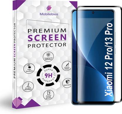Mobliebies Tempered Glass Guard for Xiaomi 12 Pro / 13 Pro 5G Full Glue Curved Screen Protector - ( Non-UV Glass )
