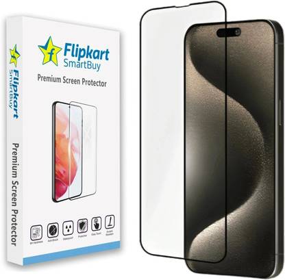 Flipkart SmartBuy Tempered Glass Guard for Apple iPhone 15, Apple iPhone 16, Apple iPhone 15, iPhone 16, Premium Gorilla Edge to Edge Military-Grade Screen Guard, with Easy Installation Kit