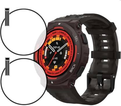 KHWABEEDA Tempered Glass Guard for AMAZFIT ACTIVE EDGE SMART WATCH TEMPERED GLASS ( PACK OF 2)