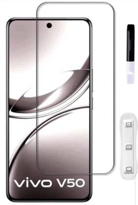 KHWABEEDA Tempered Glass Guard for VIVO V50 5G UV 9H CURVE HARDNESS FULL COVERAGE FRONT TEMPERED GLASS