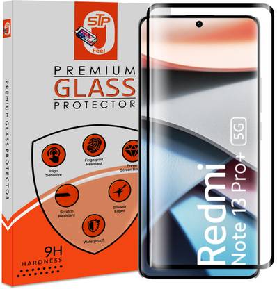 STP FEEL Tempered Glass Guard for Redmi Note 13 Pro Plus 5G, Lava Blaze Curve 5G Advanced Black Border Screen Protector Guard