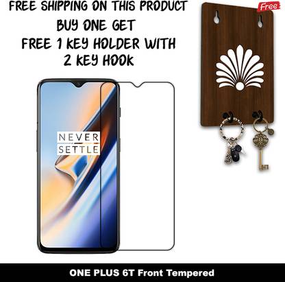 KAIFRUN Tempered Glass Guard for ONE PLUS 6T And Free 1 Key Holder With 2 Key Hook H001-D2
