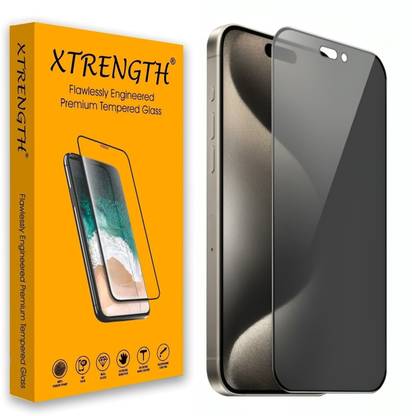 XTRENGTH Tempered Glass Guard for Apple iPhone 16, Apple iPhone 15, iPhone 16, iPhone 15, Privacy / Anti-Spy Gorilla Screen Protector, with Easy Installation Kit