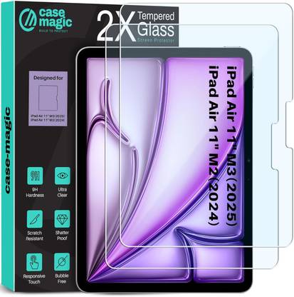 Case-Magic Tempered Glass Guard for iPad Air 11 Inch M3/M2 2025/2024 Screen Protector, 9H hardness, Ultra Clear, Scratch Resistant, Responsive Touch, Shatter Proof, Bubble Free