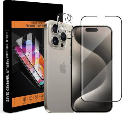 MS-Shield Tempered Glass Guard for Apple iPhone 15 Pro Max, With Camera Lens Protector