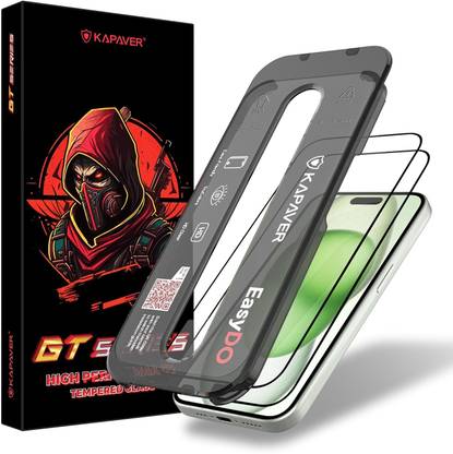 Kapaver Tempered Glass Guard for Apple iPhone 15 Plus