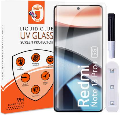 Maxboost Tempered Glass Guard for Redmi Note 13 Pro Plus/ Lava Blaze Curve 5G UV Premium Curved Screen Protector Guard with Easy Installation Kit