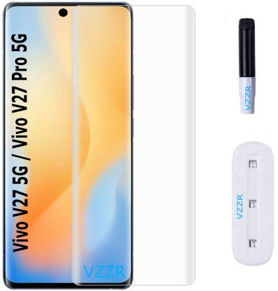 VZZR Tempered Glass Guard for Vivo V27 Pro, Vivo V27 Pro 5G, Vivo V27, Vivo V27 5G - UV Tempered Glass - Advanced Borderless Design